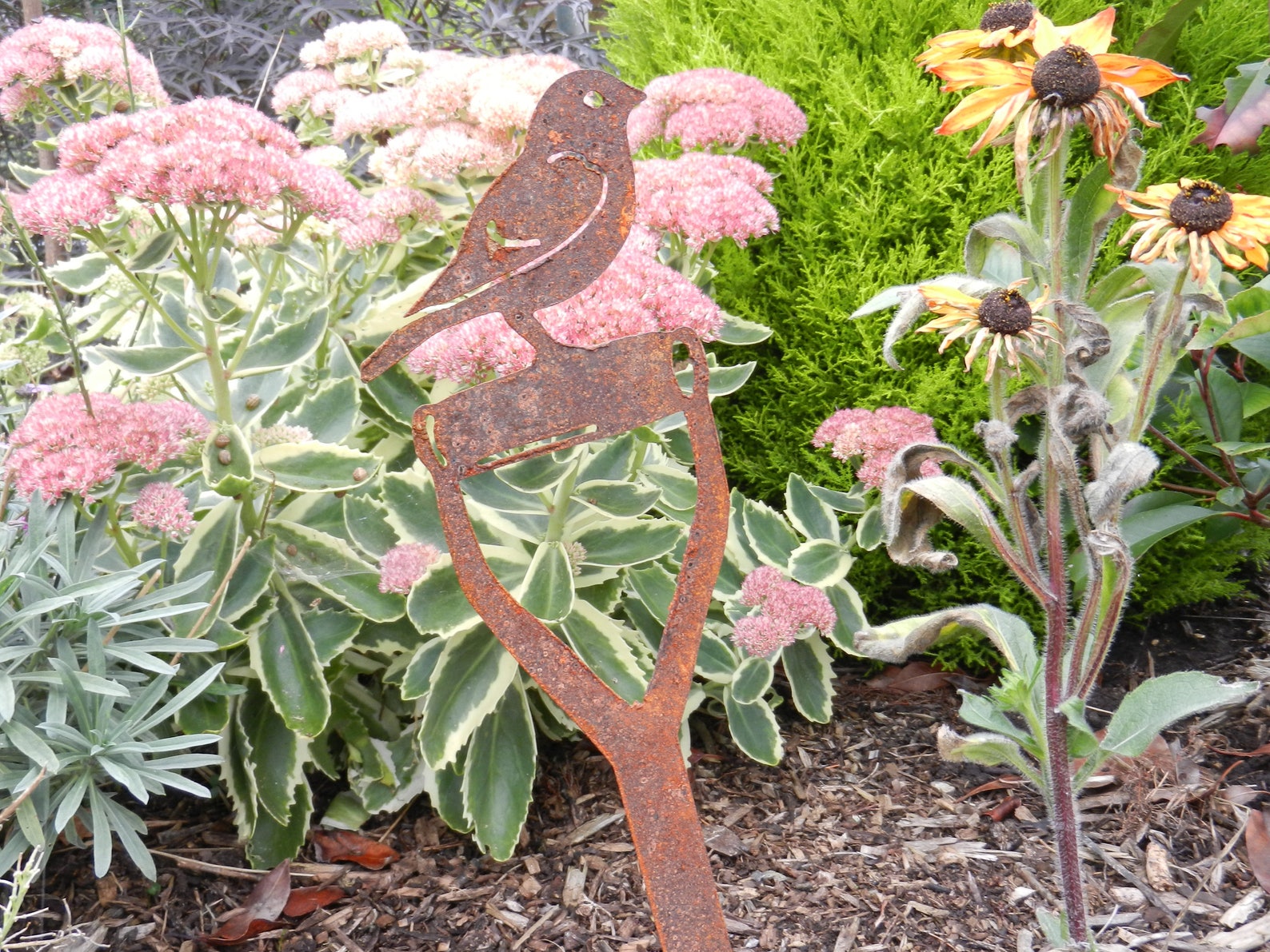 Bird Garden Decor / Rusty Bird Garden Gift / Rusty Metal Etsy UK