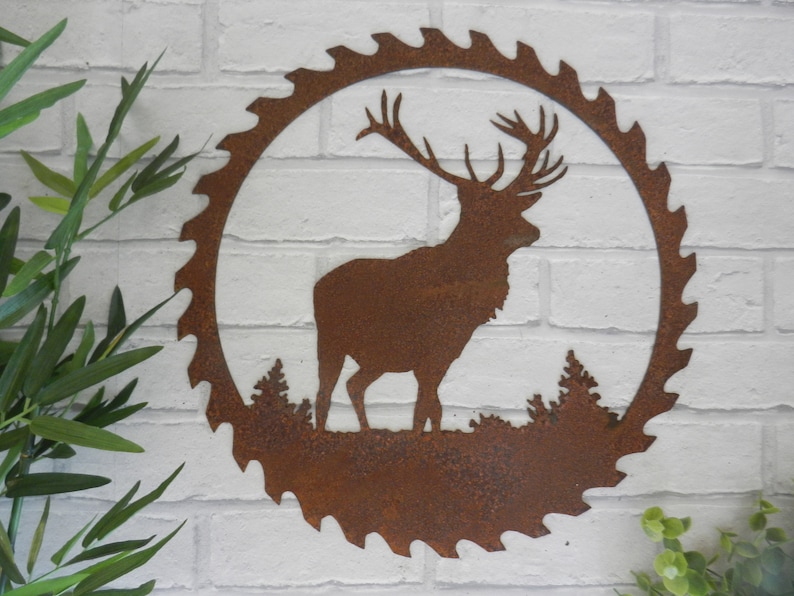 Stag Wall Art / Rusty Metal Garden Decoration / Stag Gift / Etsy UK