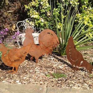 Rusty Hen / Chicken Garden Decor / Chicken gift / Metal Hen Gift / Metal Garden Ornament / Rusty Metal Chicken / Rusty Garden Decor / Hens image 5