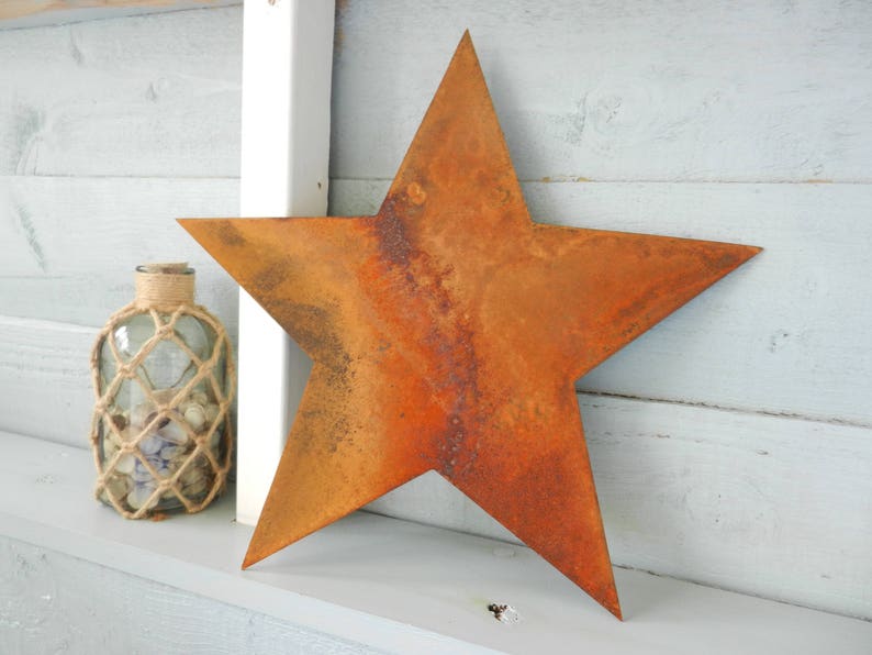 Rusty Metal Star Wall Decor Garden Rustic Home Decorative Gift Rusted Art