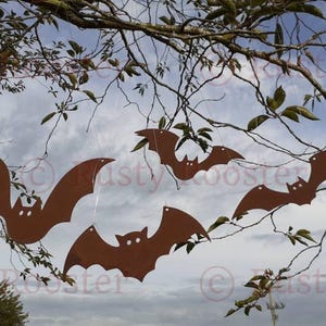 Rusty Metal Bats / Halloween Bats / Halloween Decoration / Halloween Bats image 1