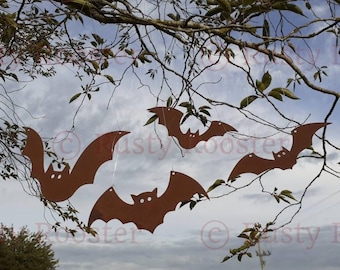 Rusty Metal Bats / Halloween Bats / Halloween Decoration / Halloween Bats