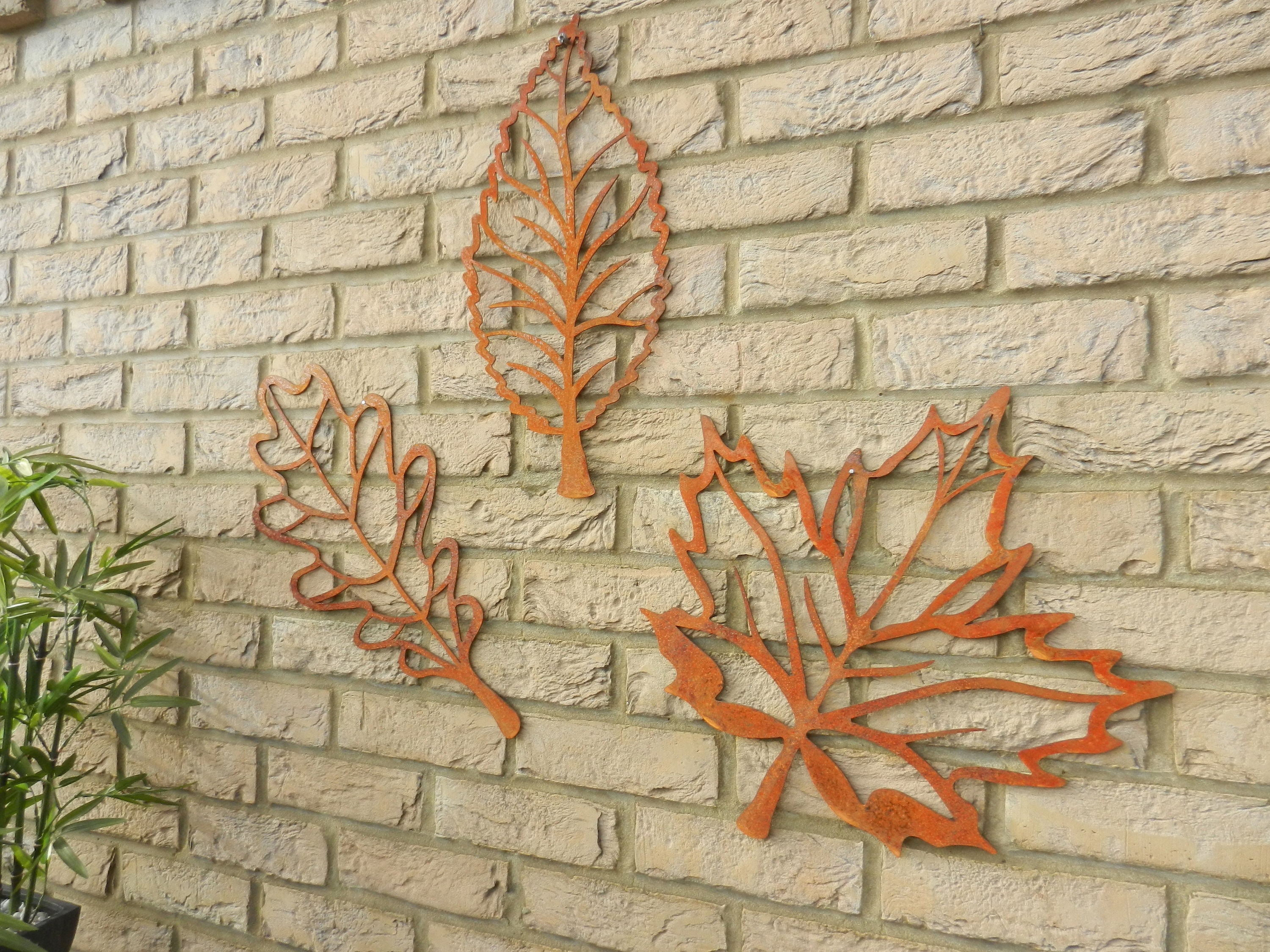 Large Rusty Metal Leaf Wall Art / Metal Wall Decor / Autumn Etsy UK