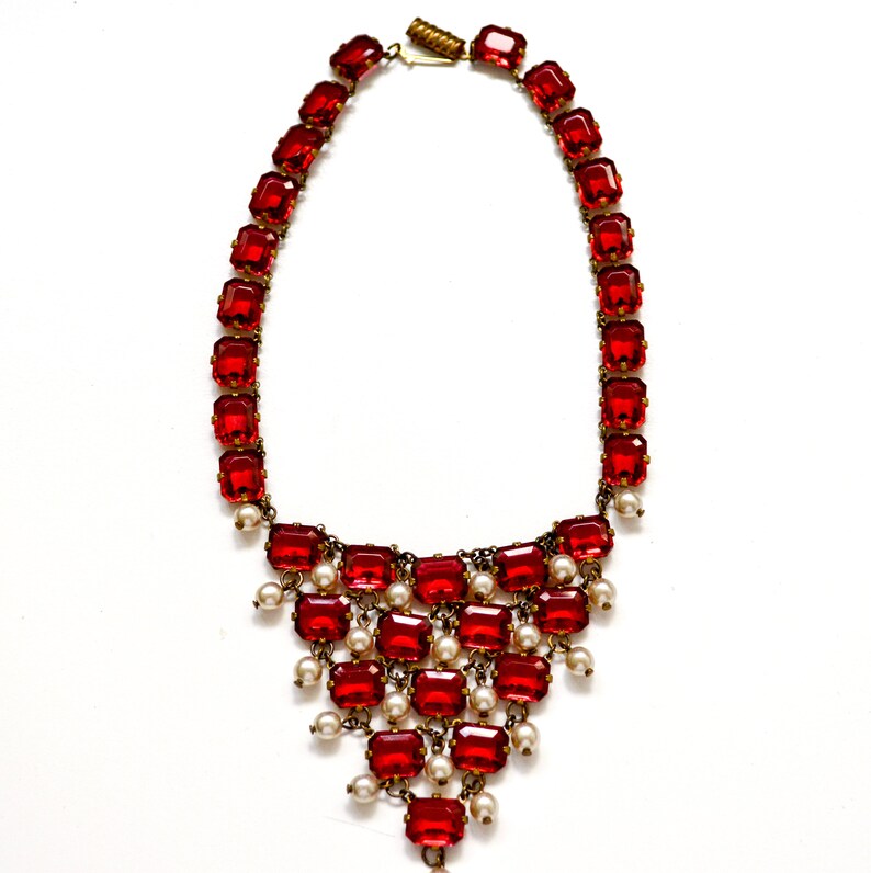1930s Deco Square Paste Necklace PRT NK 001