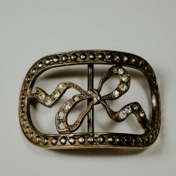 Art Nouveau Buckle - French Cut Steel Buckle - Rhinestone paste buckle - Repurpose For Jewelry