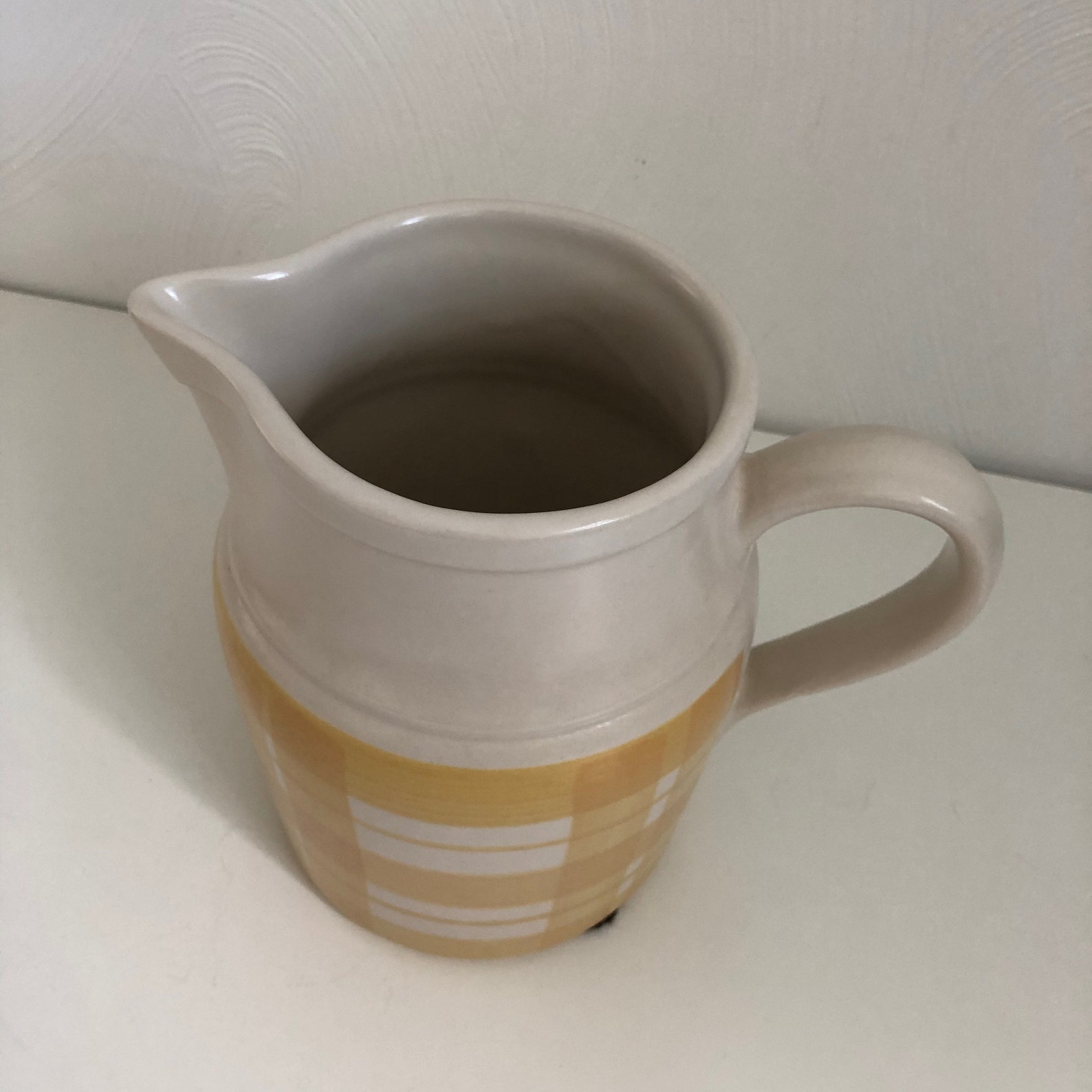 Harris Pottery Pitcher Made in Chicago IL Lemon Plaid Etsy