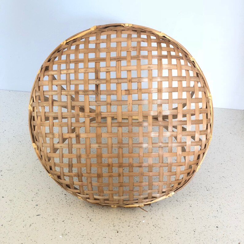 Round Tobacco Basket With Handle Etsy