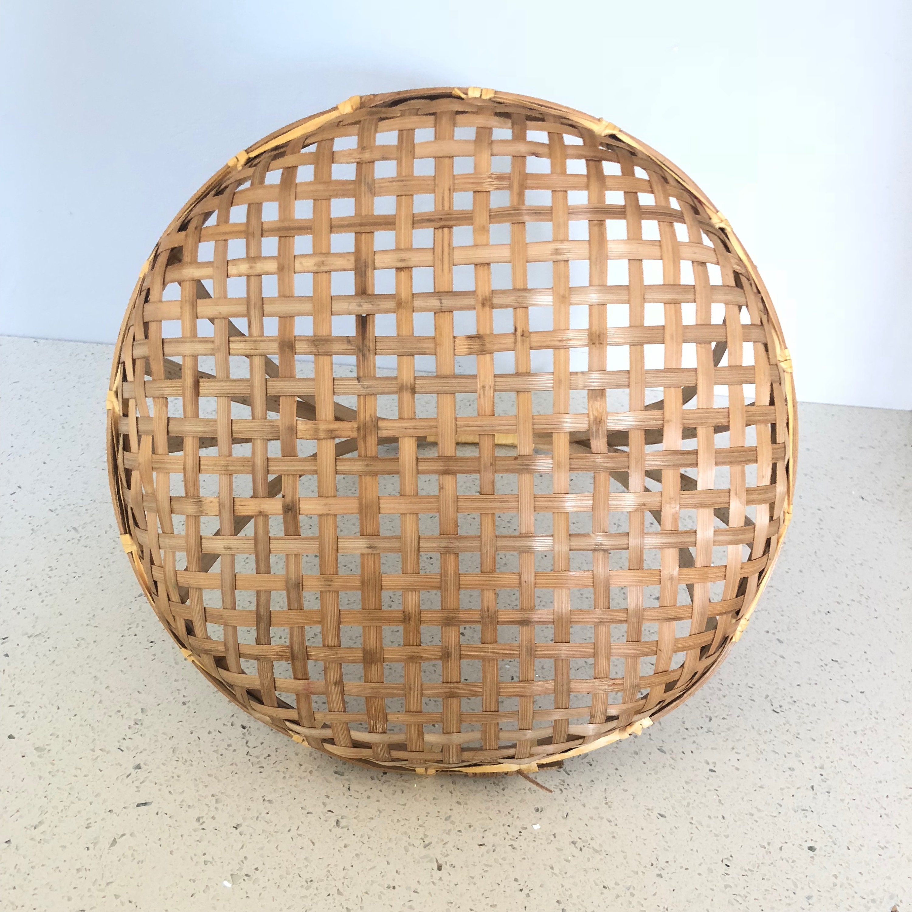 Round Tobacco Basket With Handle Etsy