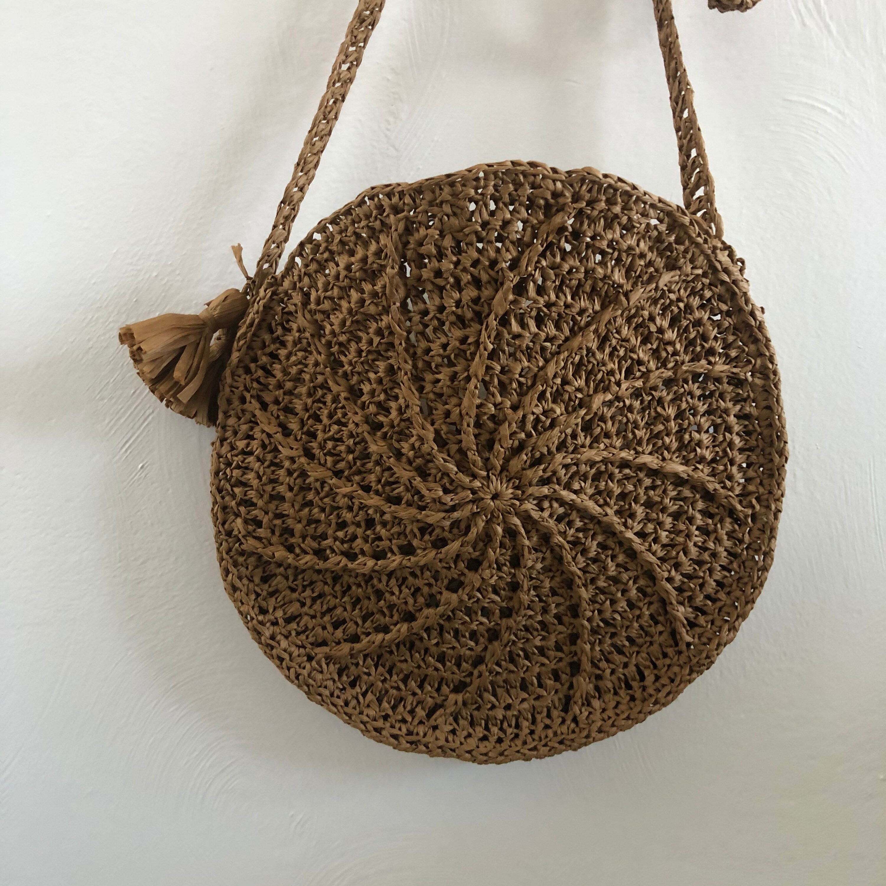 Round Straw Crossbody Purse Etsy