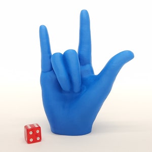 Lenguaje de señas "Te amo" - Tamaño real - Impresión 3D ASL