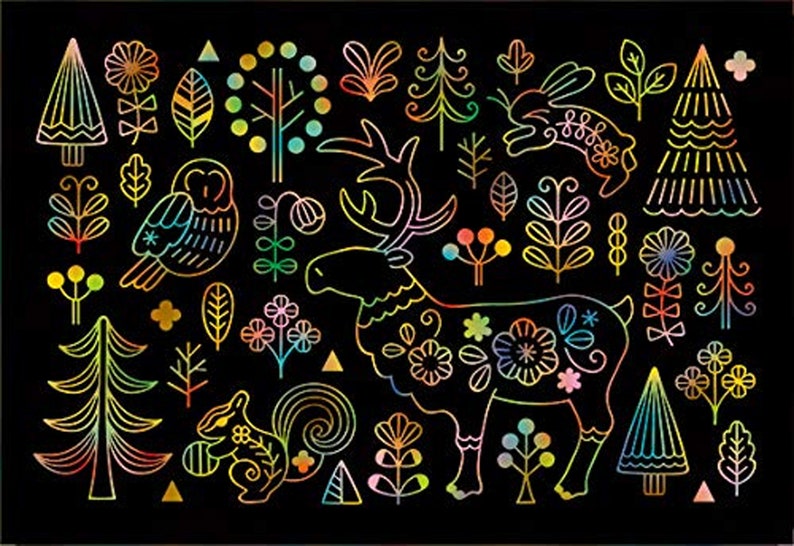 Adult scratch art that heals the heart Nordic Symphony mini Etsy