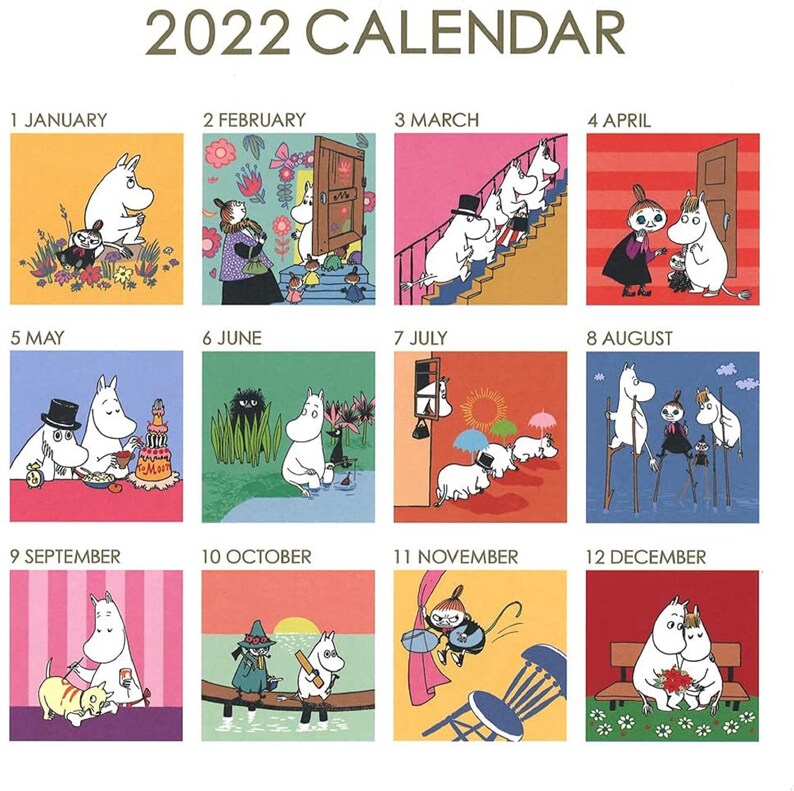 Gakken Staful Moomin 2022 Calendar Wall Hanging Square 300 X Etsy