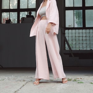 Ready To Ship/ Wide Leg Pants, Palazzo Pants, Linen Pants, Bohemian Pants, Womens Pants with Pockets LONDON, Linen Womens Clothing