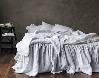 Tiro di lino bianco, tiro da letto in lino waffle, tiro di coperta di lino, grande coperta di lino, copriletto di lino, copriletto di lino