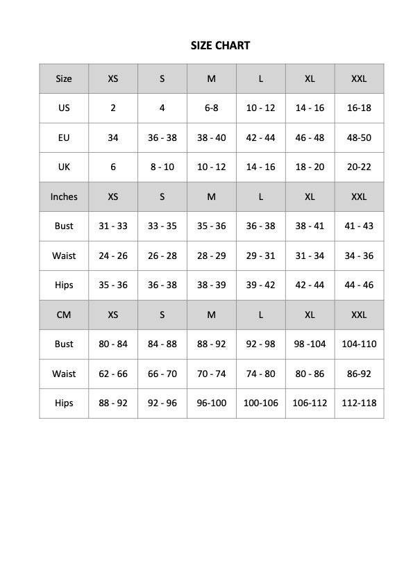G star raw size chart 2025