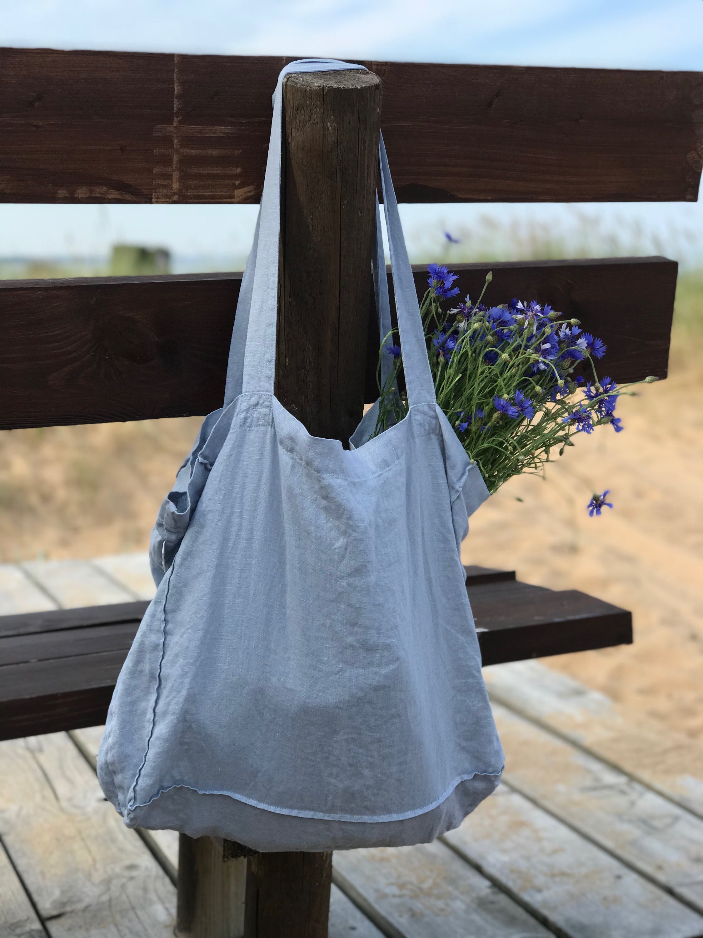 Large linen tote clearance bag