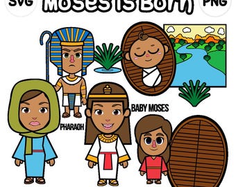 Moses is Born Clip Art - bible based - bible character - baby moses clipart - SVG Cricut - Vector - instant download - moses - bible story