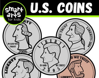 Imágenes prediseñadas de monedas estadounidenses / Descarga digital PNG, SVG Cricut