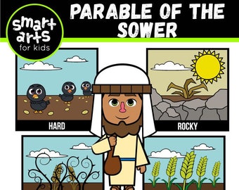 Parable of the Sower Clip Art - bible based - bible characters - SVG Cricut - sunday school - VBS - instant download - bible story