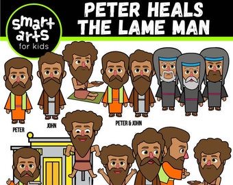 Peter Heals the Lame Man Clipart - bible based - bible characters - SVG Cricut - png clip arts - VBS - Sunday School - bible story