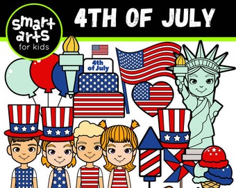 4th of July Clip Art - school clipart - July 4 - independence day - SVG Cricut - Vector - png clipart - digital graphics