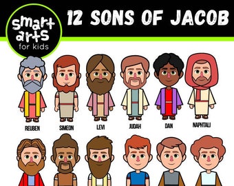 12 Sons of Jacob Clip Art - jacob sons - bible based - bible characters - 12 sons of jacob clipart - bible story - SVG Cricut - VBS