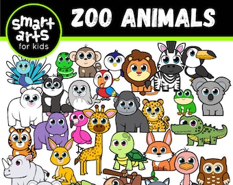 Zoo Animals Clip Art - png - png clipart - graphics artwork - zoo - animals - SVG Cricut - Vector - cute animals