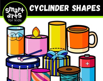 Cylinder Shapes Clip Art - Cartoon - digital graphics - cylinder - cylinder shapes - instant download - SVG Cricut - png clipart - 3d