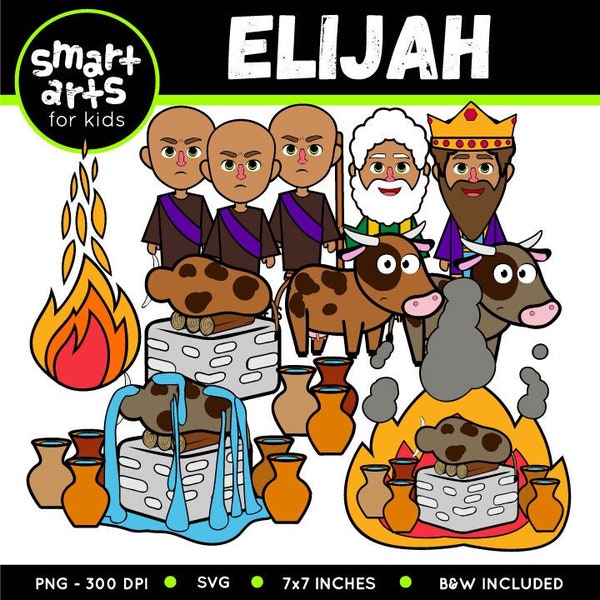 Elijah Clip Art - bible based - bible characters - bible story - VBS - SVG Cricut - Vector - king ahab - elijah