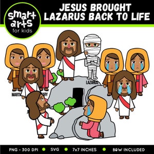 Jesus Brought Lazarus Back to Life Clipart - bible based - bible characters - jesus clipart - bible story - lazarus - SVG Cricut - Vector