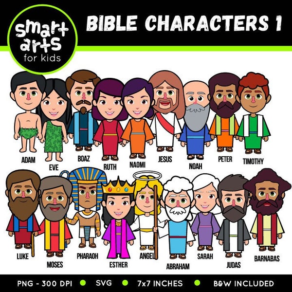 Bible Characters Clip Art 1 - bible based - bible characters - SVG cricut - png clip arts - religion - instant download - bible story
