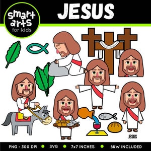 Jesus Clipart - bibelbasiert - Bibelfiguren - Jesus Clipart - Bibelgeschichte - Palmsonntag - Ostersonntag - Sonntagsschule - SVG Cricut