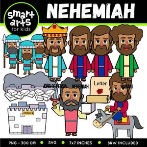 Nehemia Clip Art - bibelbasiert - Zeichen aus der Bibel - VBS - sofortiger Download - SVG Cricut - Sonntagsschule - Bibelgeschichte