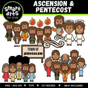 Himmelfahrt und Pfingsten Clipart - bibelbasiert - bibel charaktere - SVG Cricut - png ClipArts - VBS - Sonntagsschule - Bibelgeschichte
