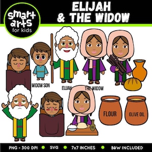 Elijah and the Widow Clip Art- Bible Based - Bible Characters - VBS ...