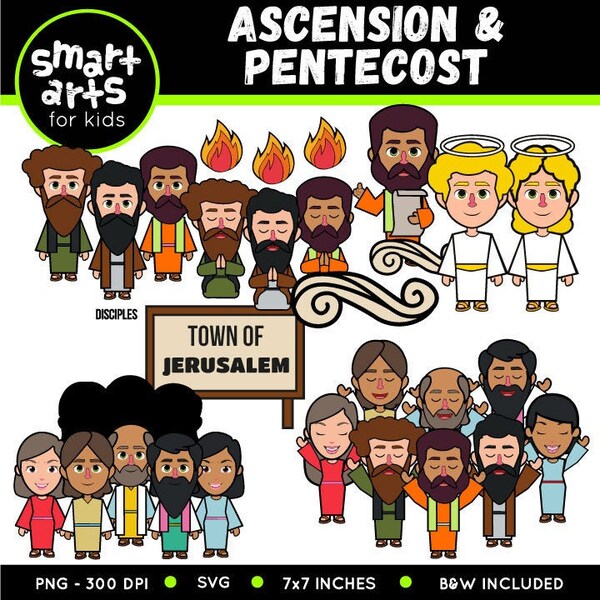 Ascension and Pentecost Clipart - bible based - bible characters - SVG Cricut - png clip arts - VBS - Sunday School - bible story
