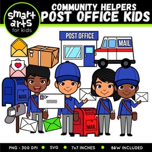Post Office Clip Art - png - png clipart - grafische illustraties - Postkantoor - community helper - banen clipart - SVG Cricut - Vector