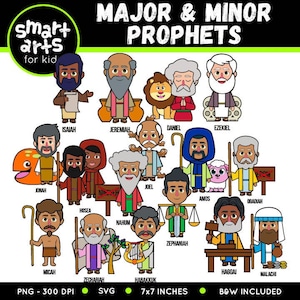 Major and Minor Prophets Clipart - bible based - bible characters - SVG cricut - png clipart - religion - VBS - bible story - Sunday School