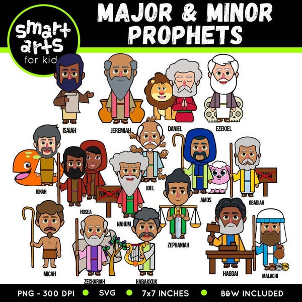 Major and Minor Prophets Clipart - bible based - bible characters - SVG cricut - png clipart - religion - VBS - bible story - Sunday School