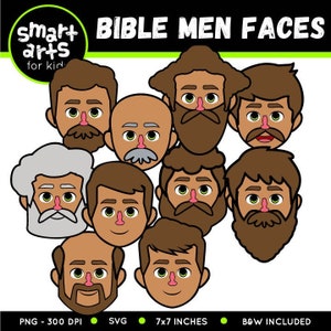 Bibel Männer Gesichter Clip Art - bibelbasiert - bibel charaktere - SVG Cricut - VBS- Sonntagsschule - sofort download - bibel geschichte