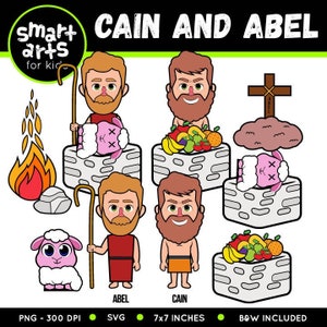 Cain and Abel Clip Art - bible based - bible characters - VBS - instant download - SVG Cricut - Vector - sunday school - bible story