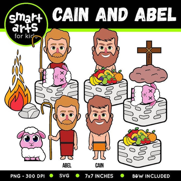 Cain and Abel Clip Art - bible based - bible characters - VBS - instant download - SVG Cricut - Vector - sunday school - bible story