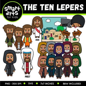 The Ten Lepers Clipart - bible based - bible characters - SVG Cricut - png clip arts - VBS - Sunday School - bible story
