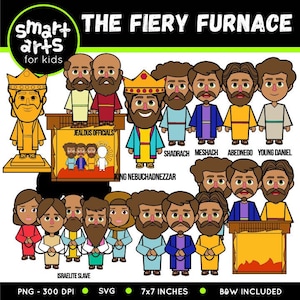 The Fiery Furnace Clip Art - auf Bibelbasis - Bibelfiguren - VBS - sofortiger Download - SVG Cricut - Sonntagsschule - Bibelgeschichte
