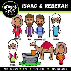 Isaac and Rebekah Clip Art- bible based - bible characters - VBS - instant download - SVG Cricut - Vector - sunday school - bible story