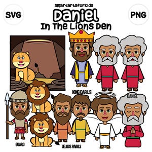 Daniel In The Lions Den Clip Art - bible based - bible characters - SVG Cricut - VBS - bible story - sunday school - instant download