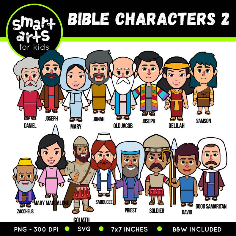 Bible Characters Clip Art 2 bible based bible characters | Etsy