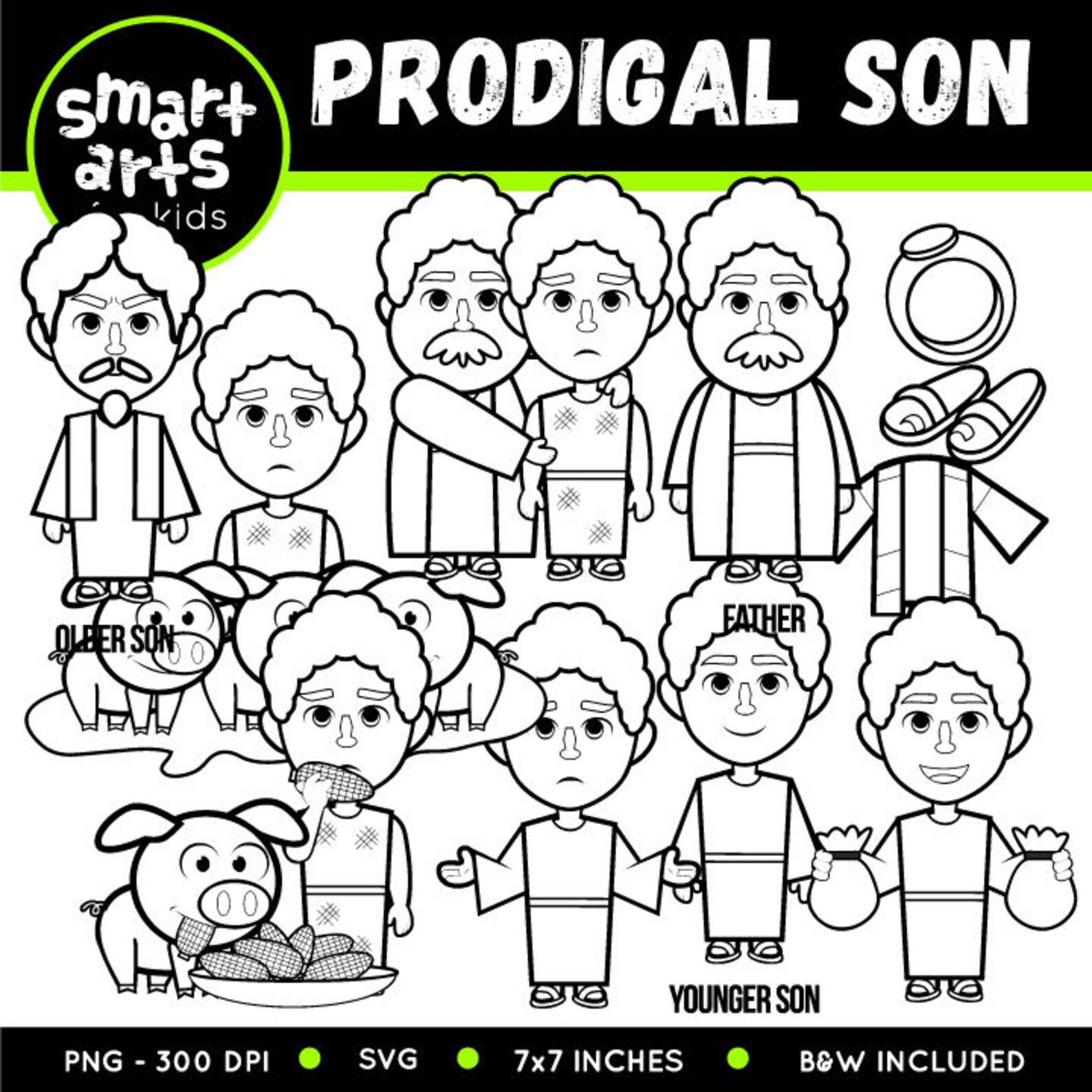 Prodigal Son Clipart Bible Based Bible Characters | Etsy
