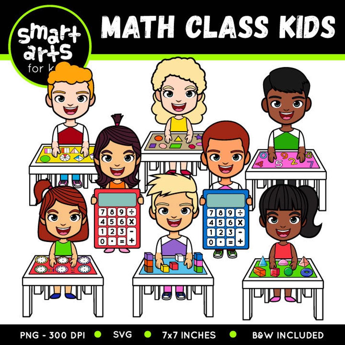 Math Kids Bundle Clip Art Educational Clips Math Clip Art | Etsy