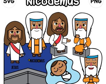 Nicodemus Clip Art - bible based - bible characters - SVG Cricut - Sunday School - VBS - instant download - bible story